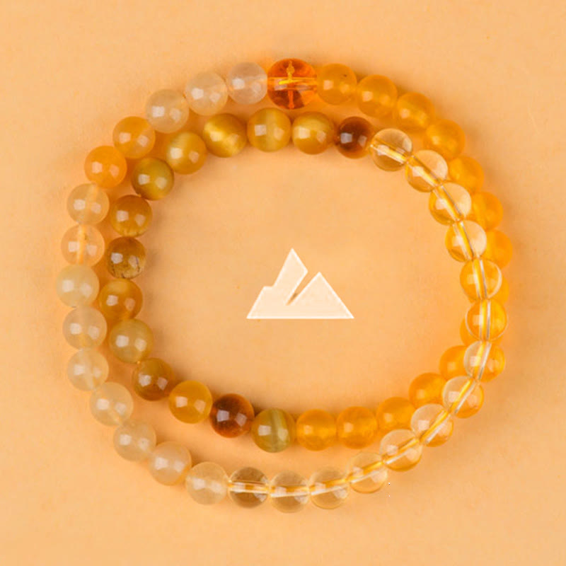 6mm Five Elements White Agate Luck Bracelet for Spiritual Balance