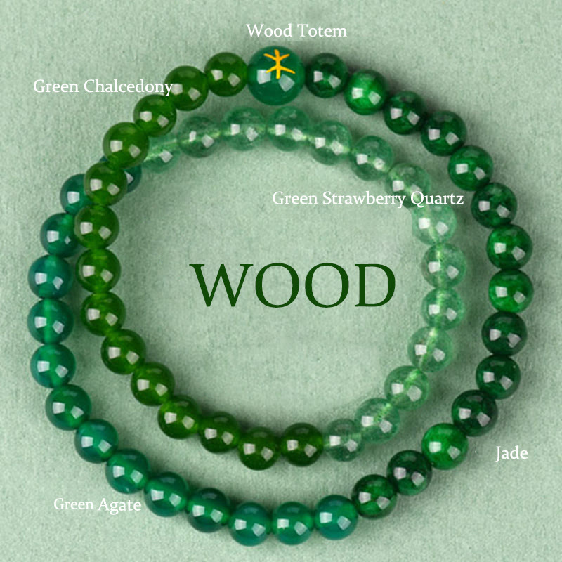 6mm Five Elements White Agate Luck Bracelet for Spiritual Balance