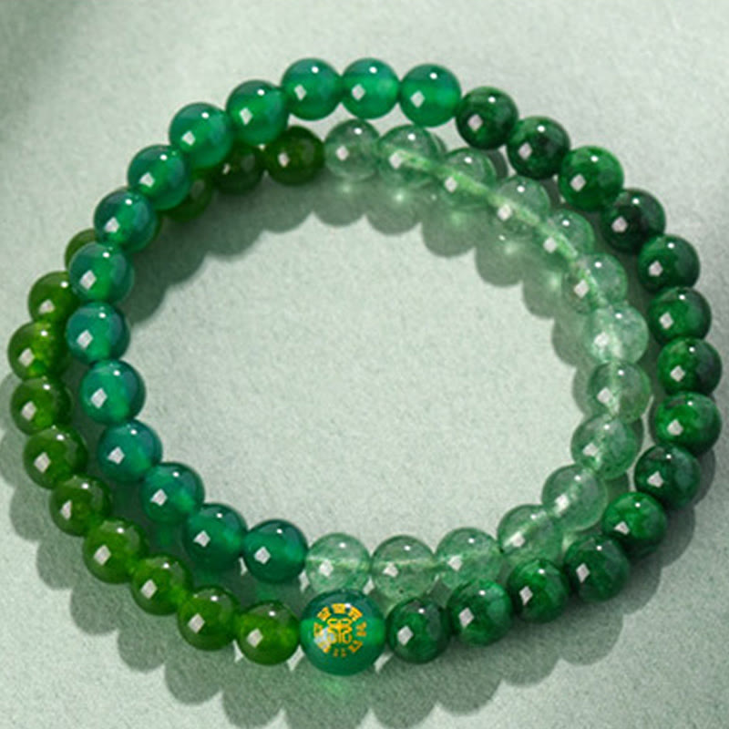 6mm Five Elements White Agate Luck Bracelet for Spiritual Balance