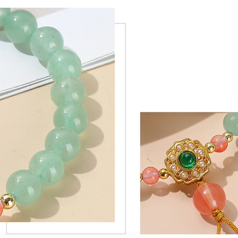 6mm Green Aventurine Luck Bead Tassel Bracelet