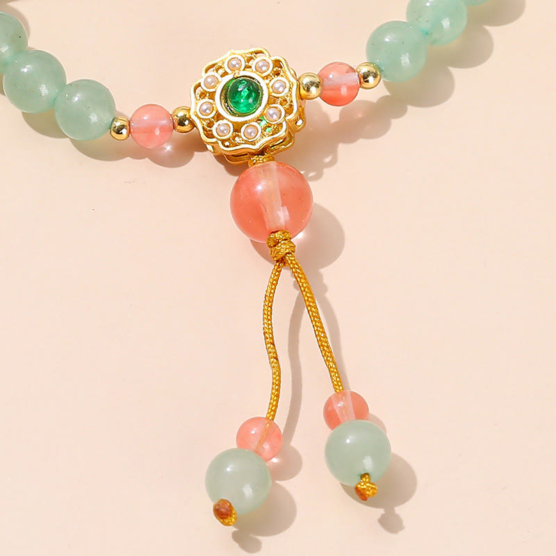 6mm Green Aventurine Luck Bead Tassel Bracelet