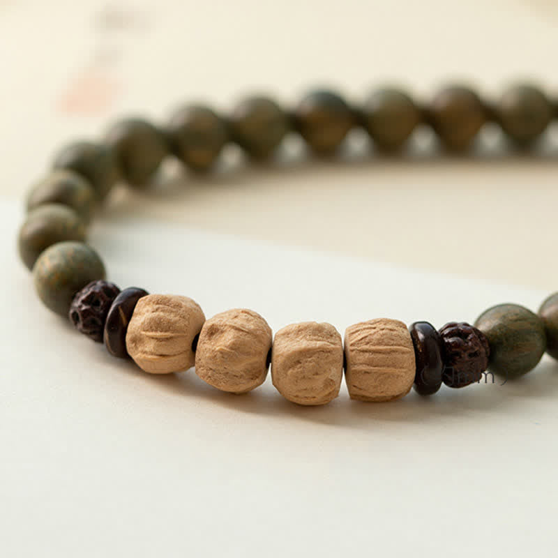 6mm Green Sandalwood Positive Peace Bracelet