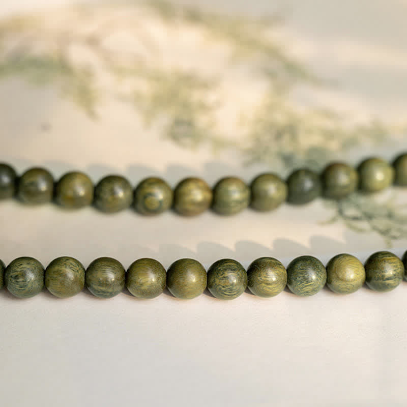 6mm Green Sandalwood Positive Peace Bracelet