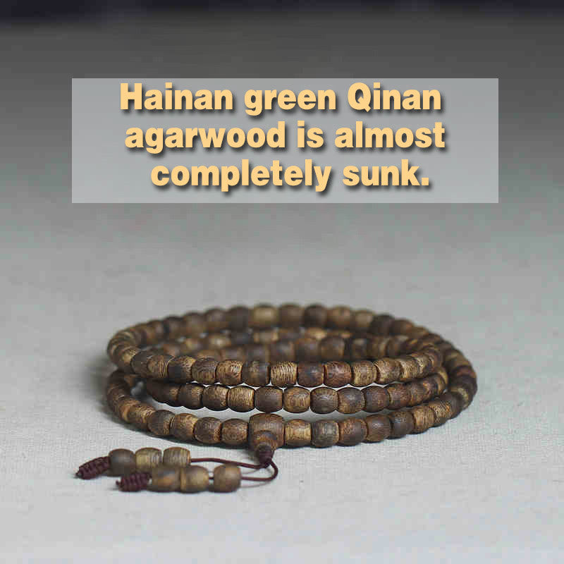 6mm Hainan Green Qinan Agarwood 108 Mala Beads Bracelet