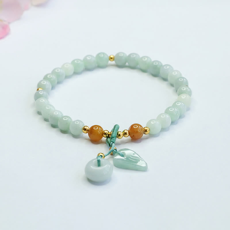 6mm Jade Peace Buckle Bracelet for Prosperity and Abundance