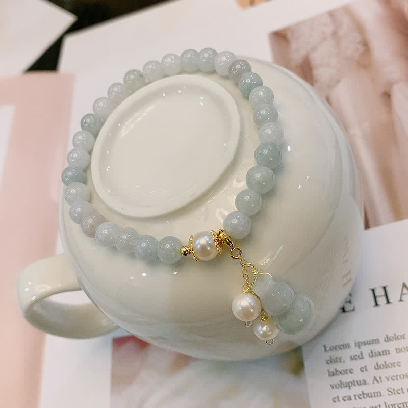 6mm Jade Pearl Prosperity Luck Bracelet
