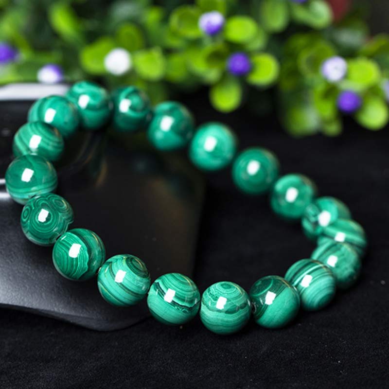 6mm Malachite Protection Bracelet for Calmness & Anxiety