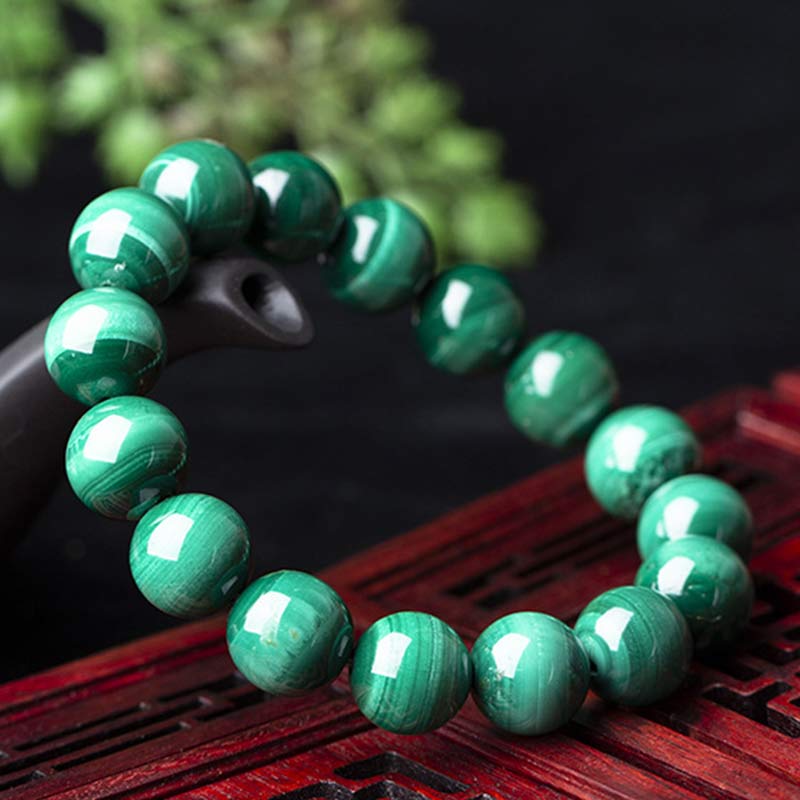 6mm Malachite Protection Bracelet for Calmness & Anxiety