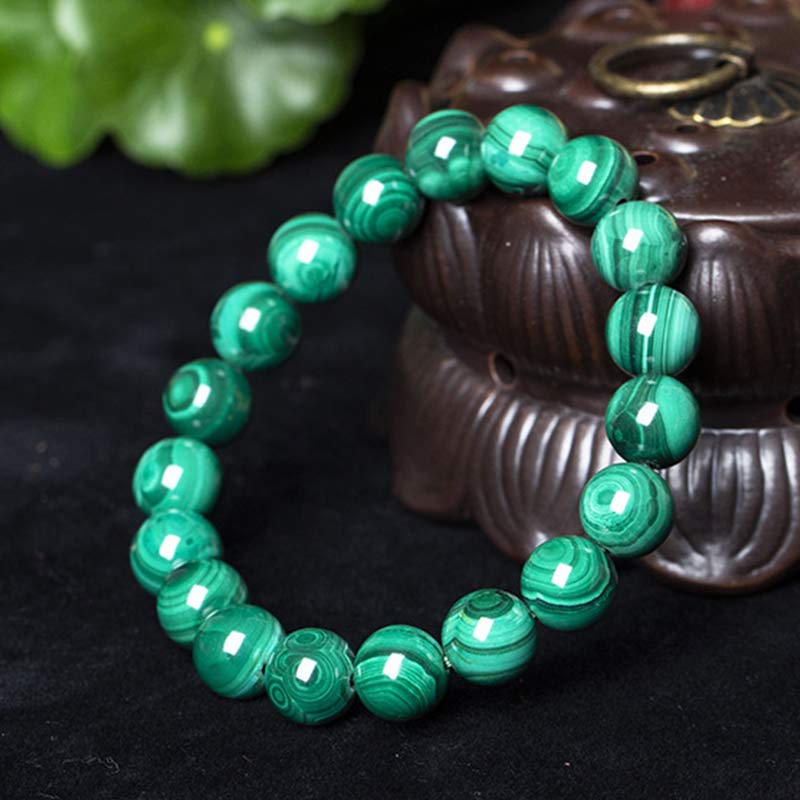 6mm Malachite Protection Bracelet for Calmness & Anxiety