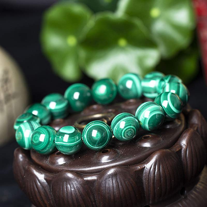 6mm Malachite Protection Bracelet for Calmness & Anxiety