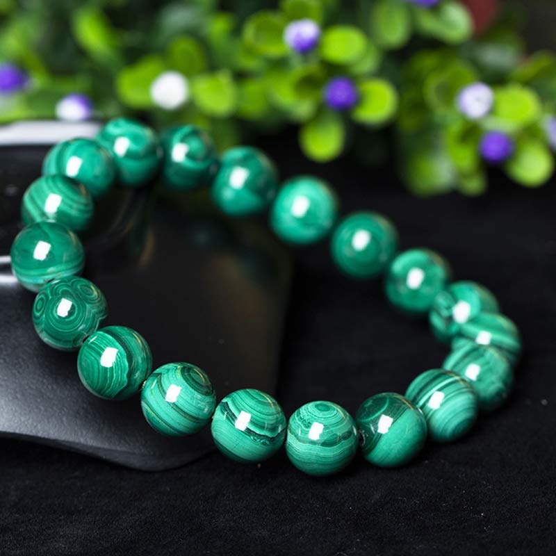 6mm Malachite Protection Bracelet for Calmness & Anxiety