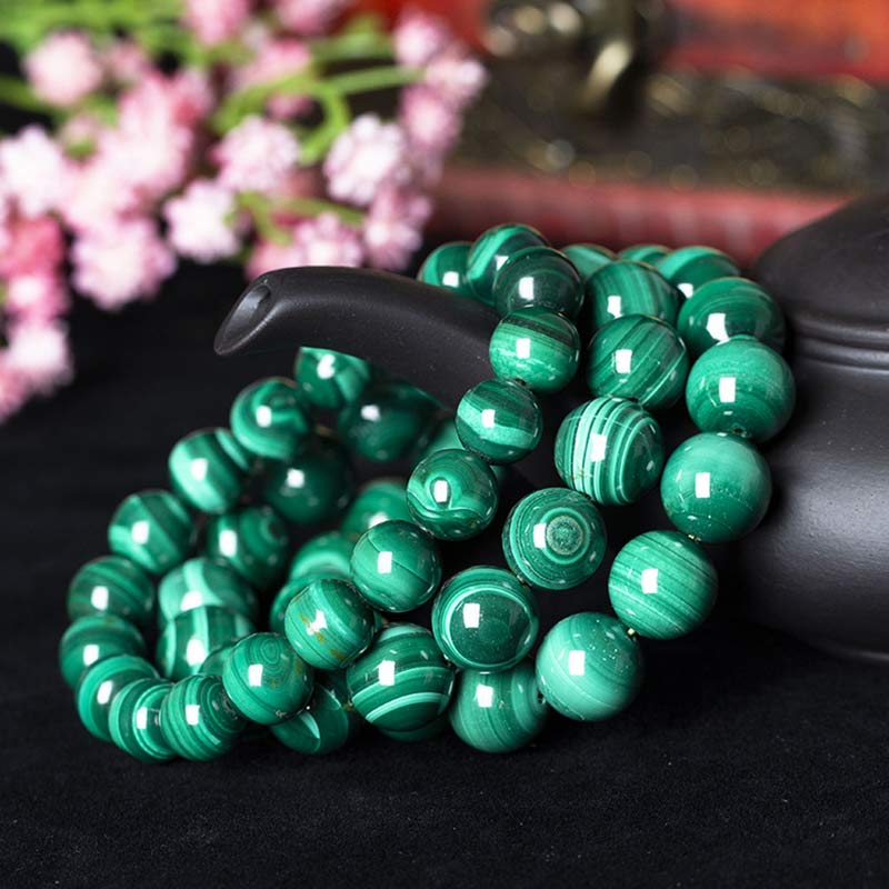 6mm Malachite Protection Bracelet for Calmness & Anxiety