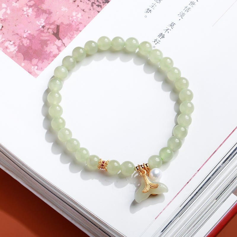 6mm Natural Hetian Jade Lucky Charm Bracelet
