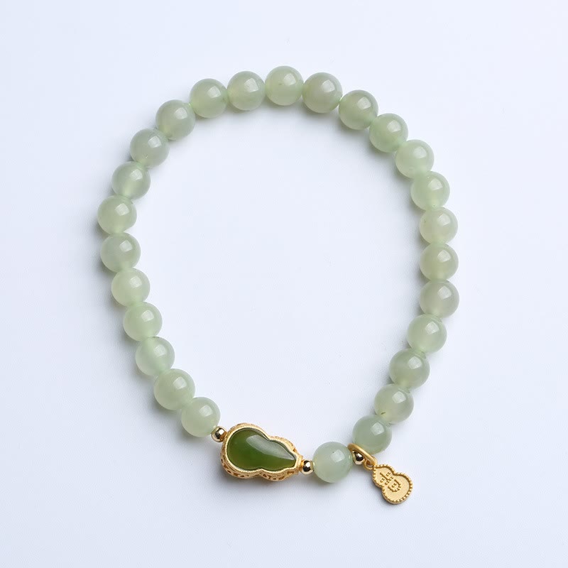 6mm Natural Hetian Jade Lucky Charm Bracelet
