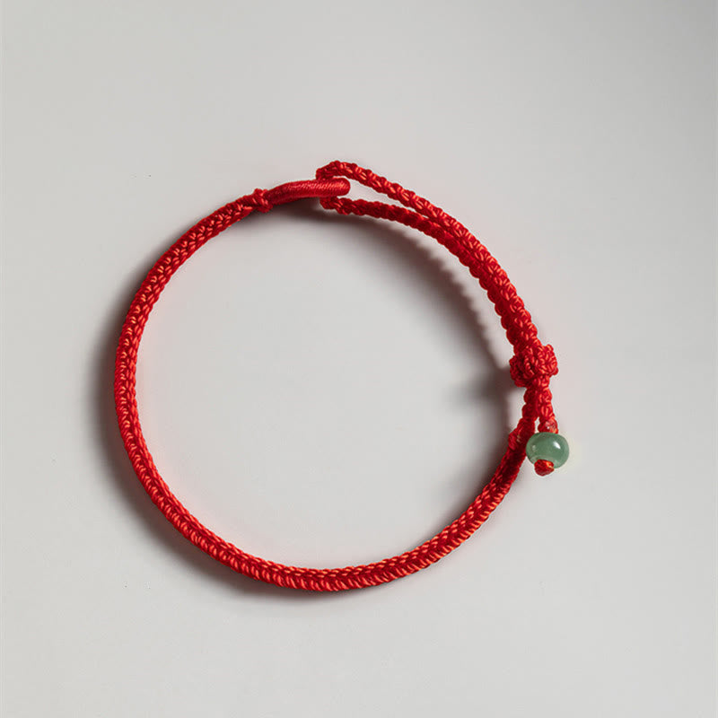 6mm Red String Jade Connection Bracelet for Prosperity & Protection