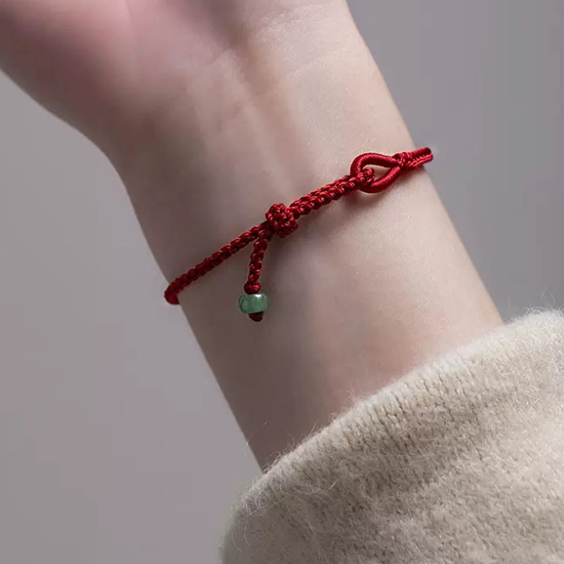 6mm Red String Jade Connection Bracelet for Prosperity & Protection