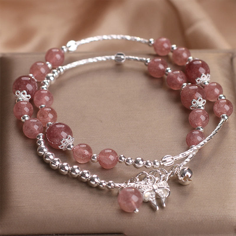 6mm Strawberry Quartz Bracelet for Women