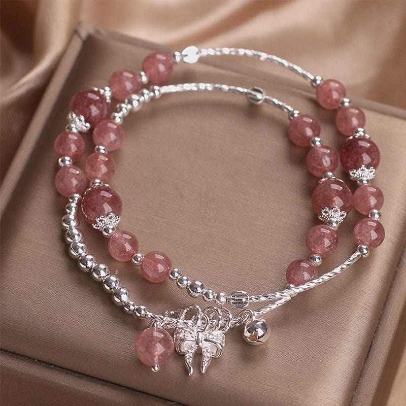 6mm Strawberry Quartz Bracelet for Women