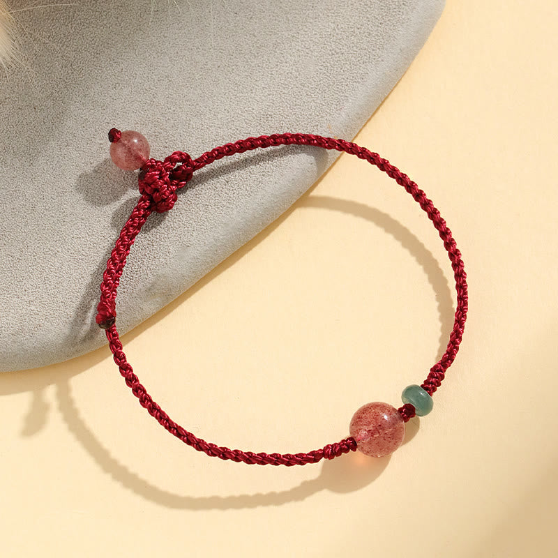 6mm Strawberry Quartz Jade Healing Bracelet for Women
