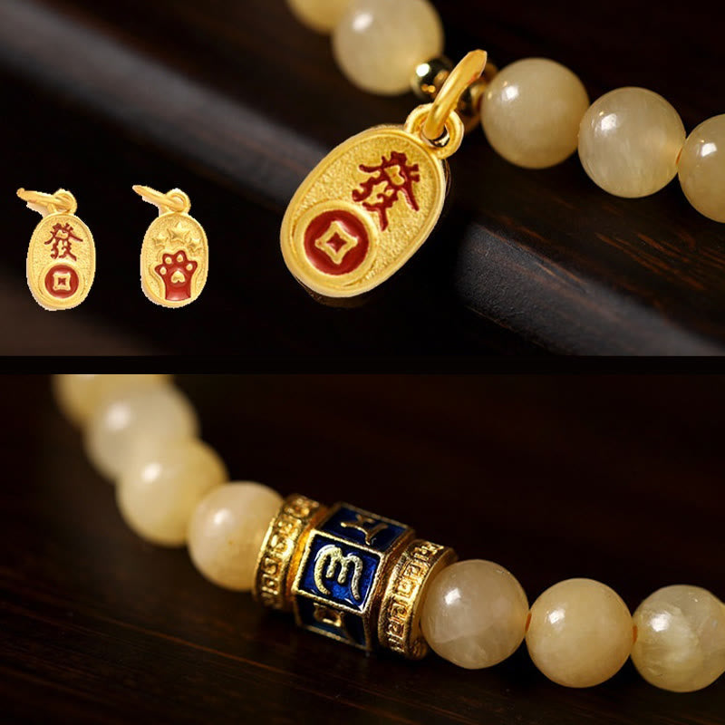 6mm Topaz Om Mani Padme Hum Bracelet