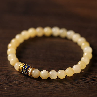 6mm Topaz Om Mani Padme Hum Bracelet