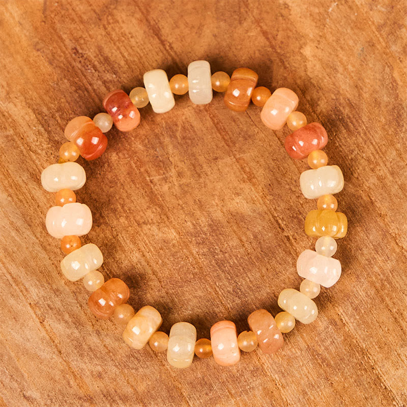 6x8mm Golden Silk Jade Wealth Luck Bracelet