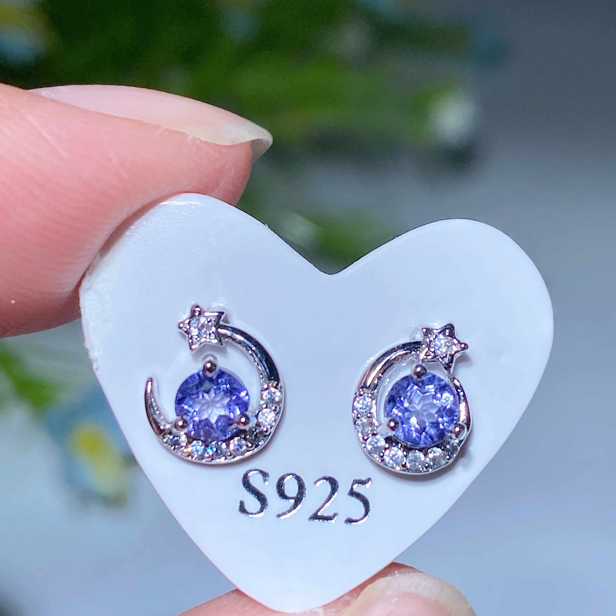 7-12mm Silver Crystal Stud Earrings for Healing & Balance