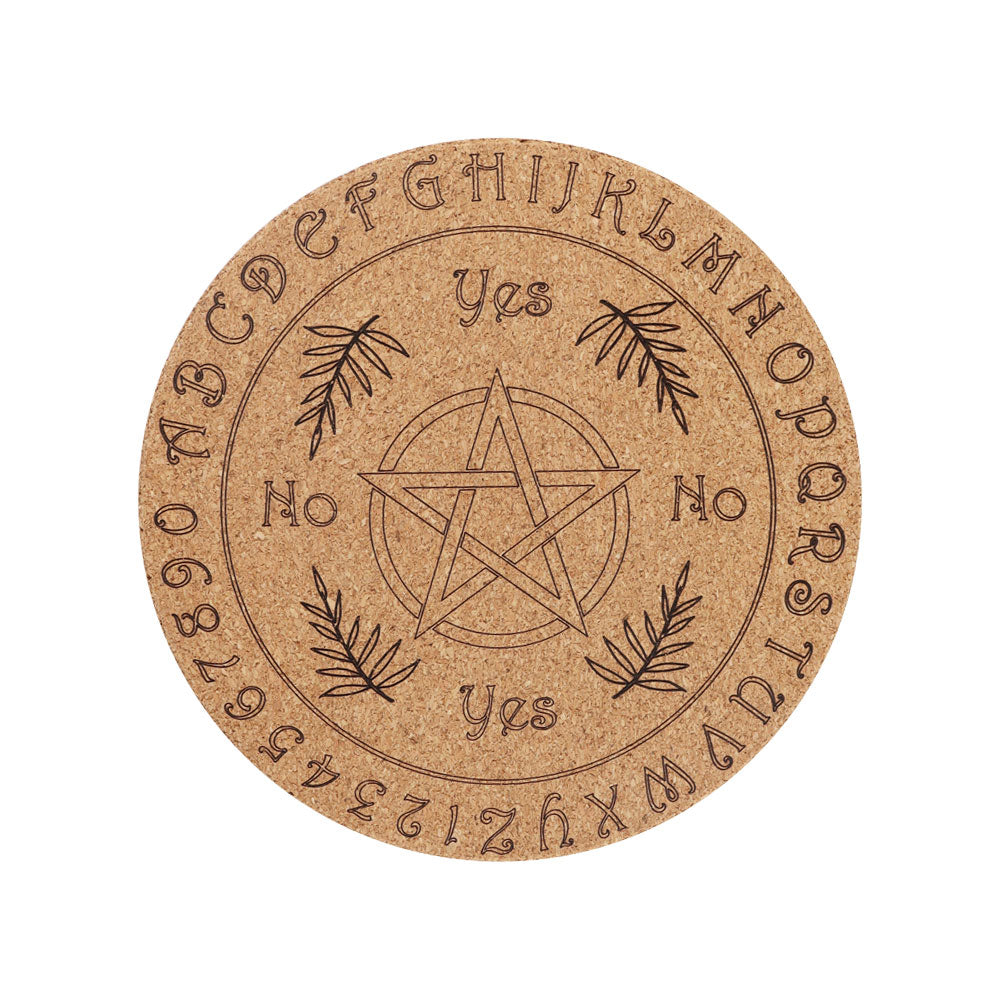 7.38" Cork Carved Mandala Pattern Coaster Spiritual Accent