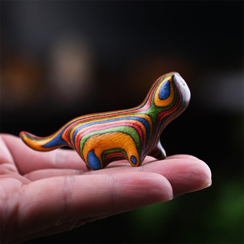 7.3cm Green Sandalwood Lucky Cat Figurine Positive Energy Statue