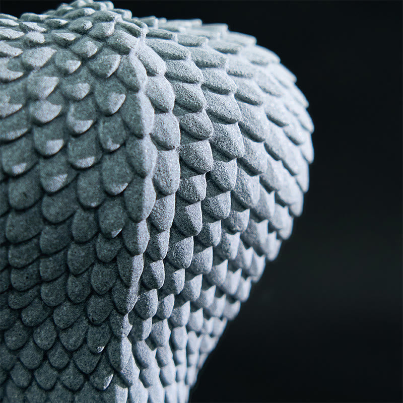 7.5cm Sandstone Shakyamuni Buddha Statue with Snake Symbolism