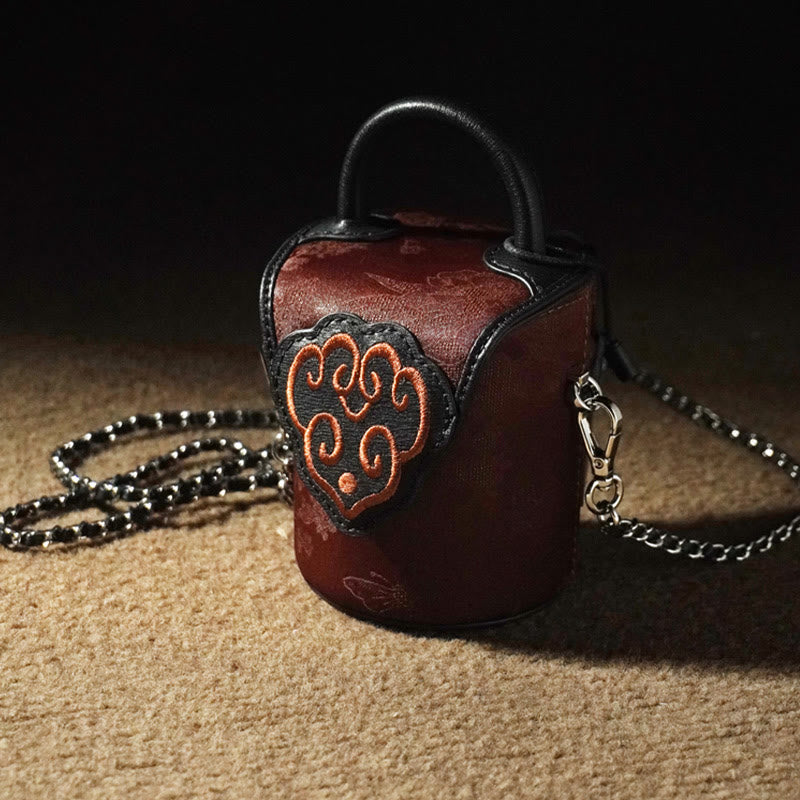 7.5cm Xiangyunsha Silk Auspicious Clouds Crossbody Bag