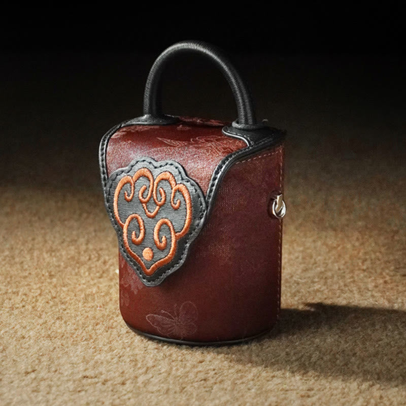 7.5cm Xiangyunsha Silk Auspicious Clouds Crossbody Bag