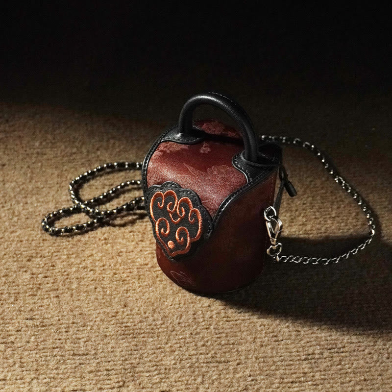 7.5cm Xiangyunsha Silk Auspicious Clouds Crossbody Bag