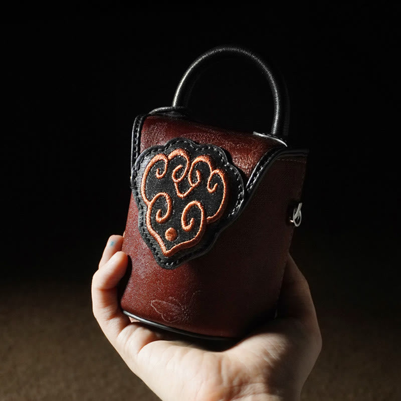 7.5cm Xiangyunsha Silk Auspicious Clouds Crossbody Bag