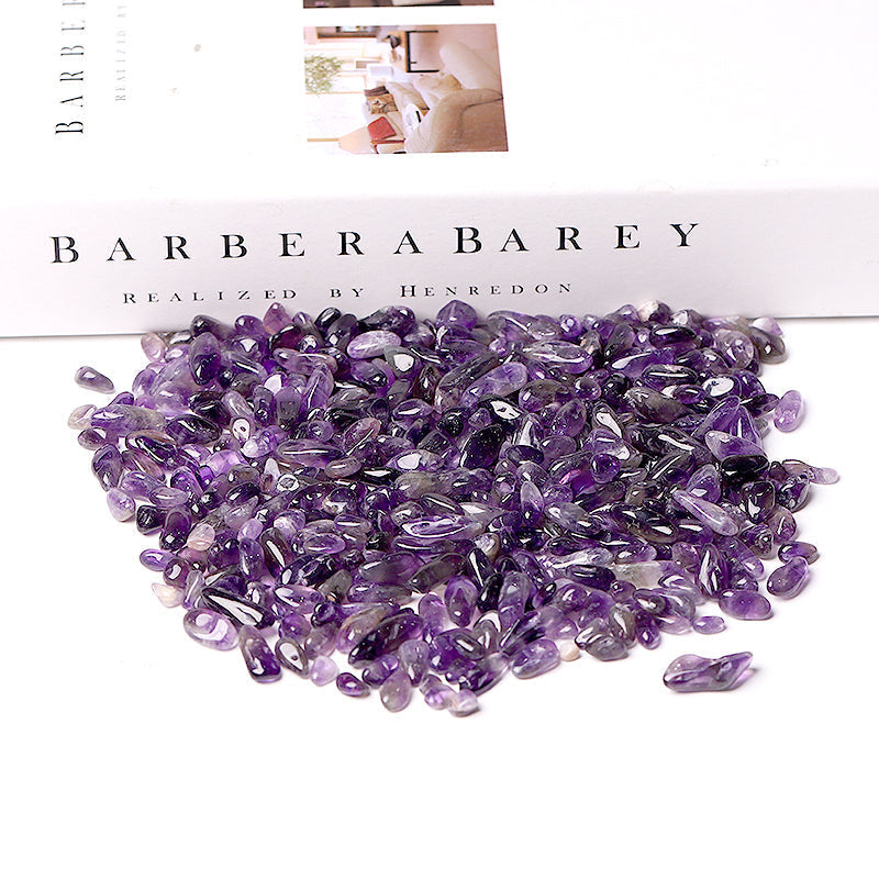 7-9mm Amethyst Tumbled Stones for Healing & Meditation