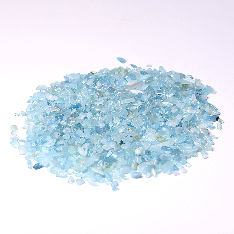 7-9mm Aquamarine Tumbled Stones for Healing & Meditation