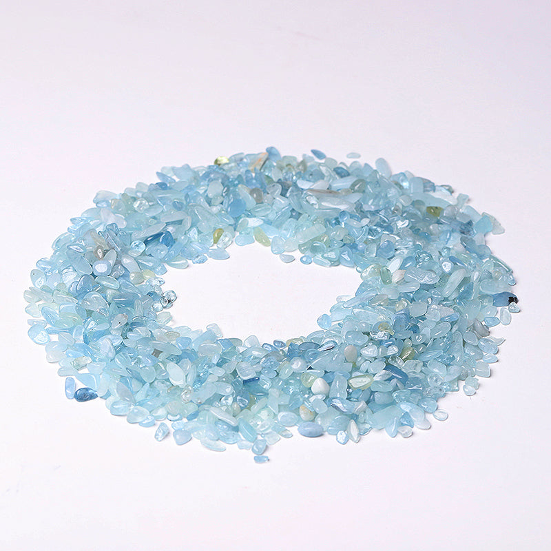 7-9mm Aquamarine Tumbled Stones for Healing & Meditation