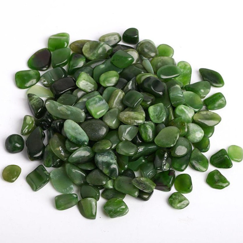 7-9mm Green Jade Tumbled Stones for Healing