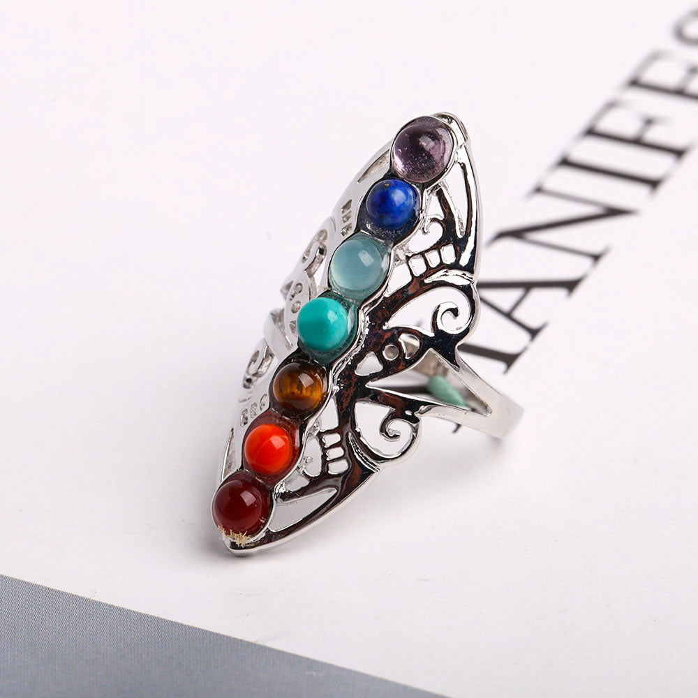 7 Chakra Adjustable Crystal Healing Ring