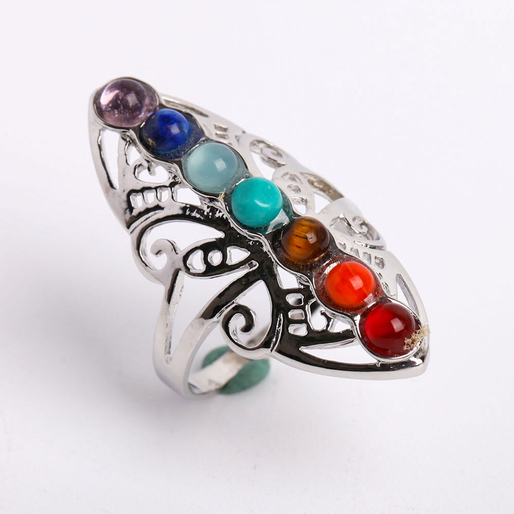 7 Chakra Adjustable Crystal Healing Ring