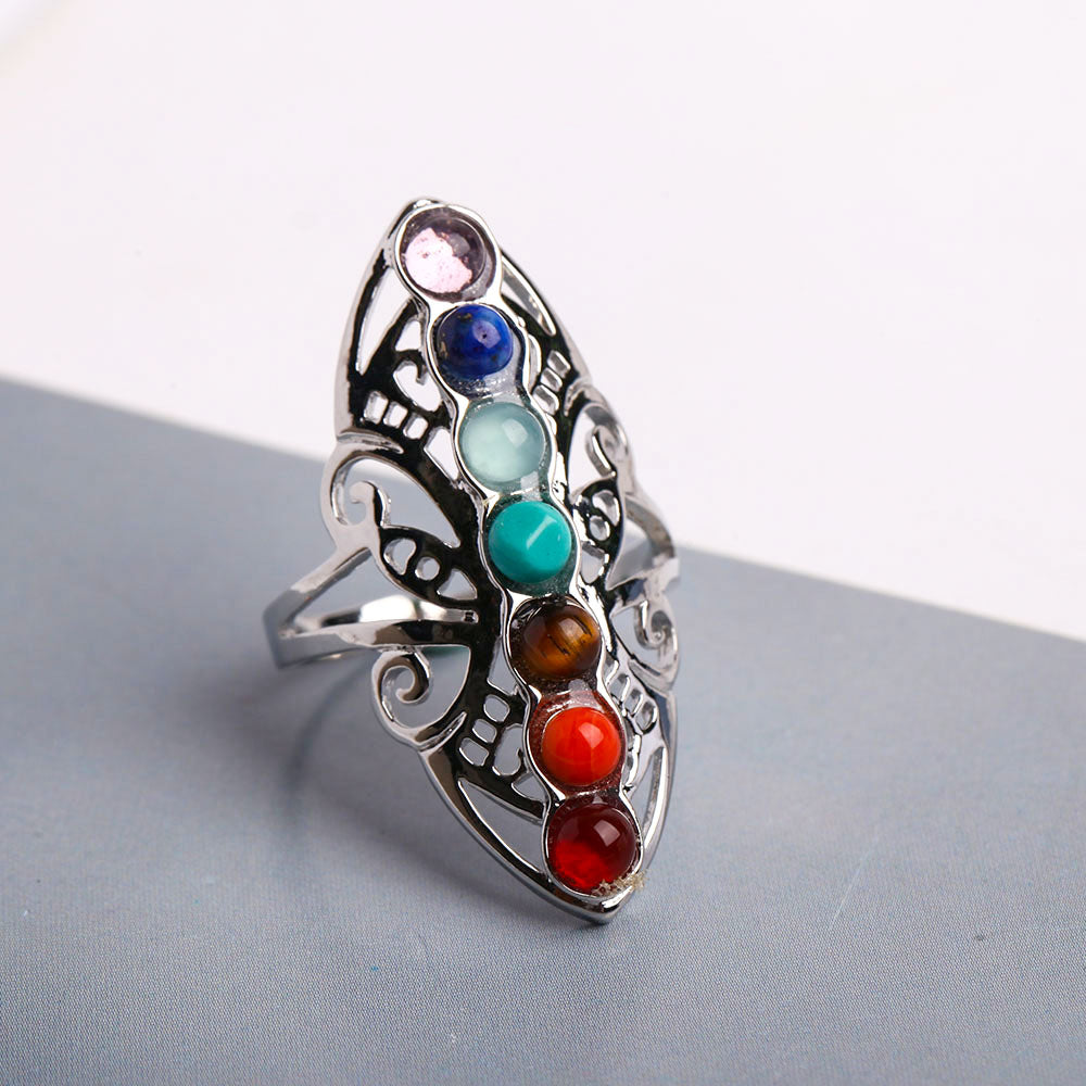 7 Chakra Adjustable Crystal Healing Ring