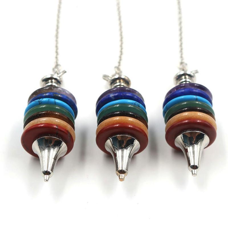 7 Chakra Crystal Cairn Stone Pendulum