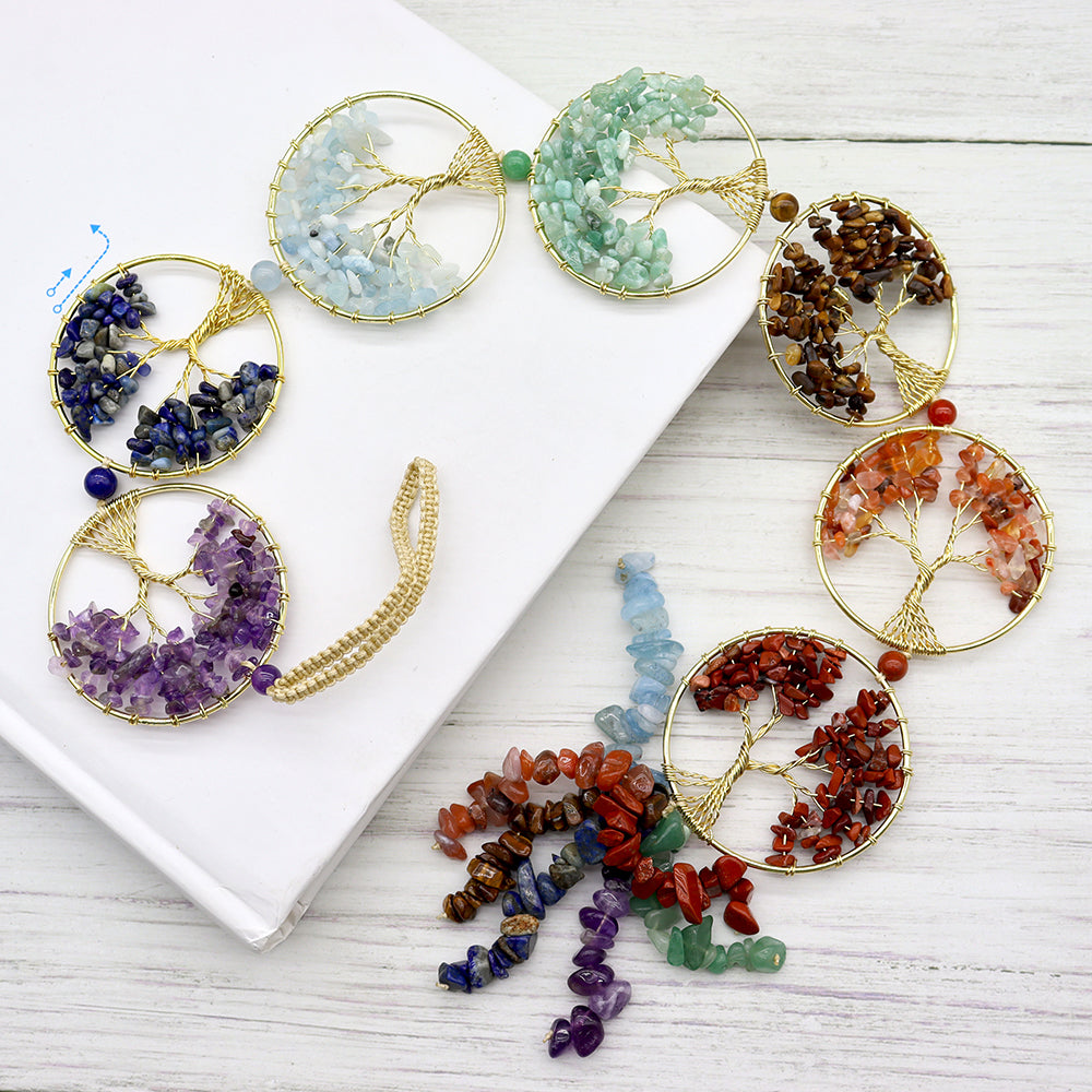 7 Chakra Crystal Tree of Life Hanging Decor for Home & Car