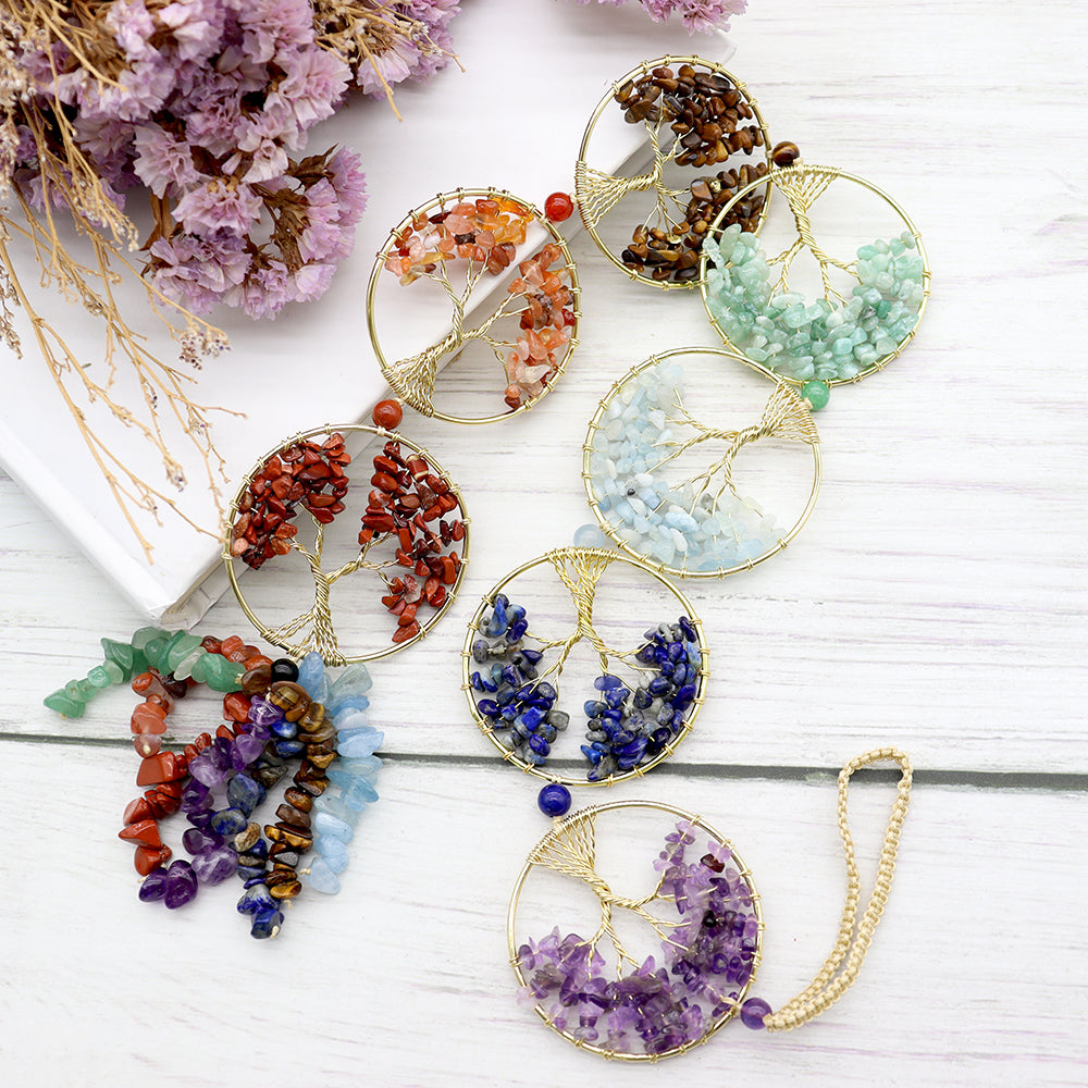 7 Chakra Crystal Tree of Life Hanging Decor for Home & Car