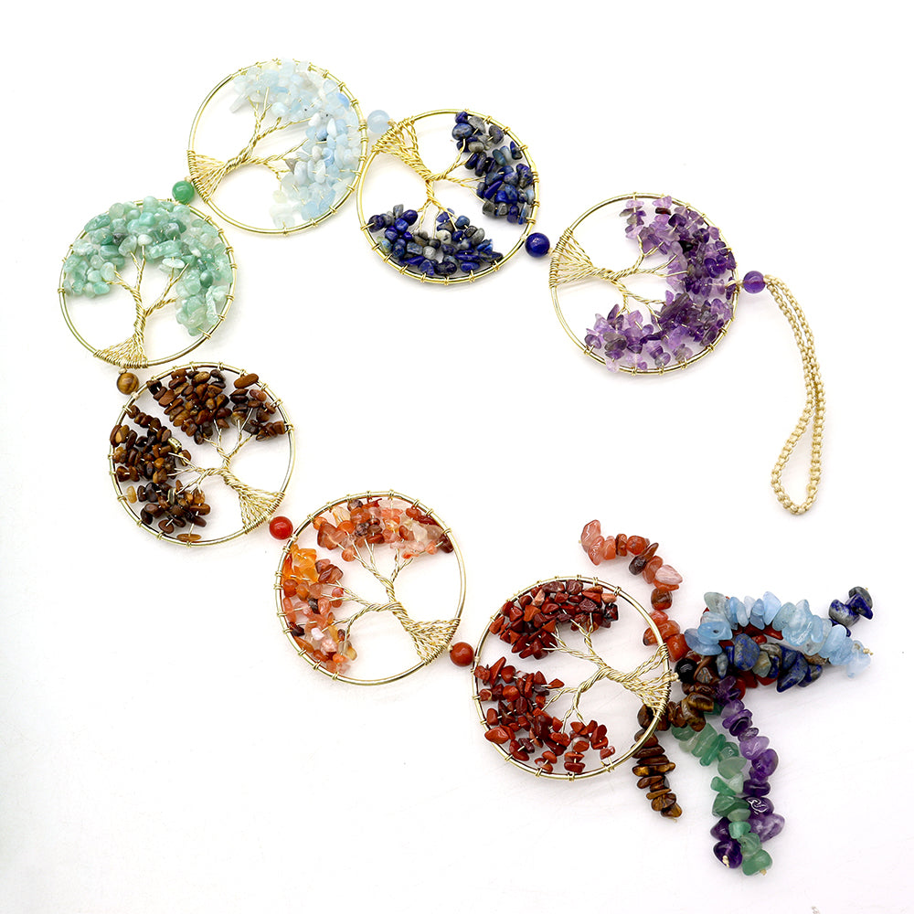 7 Chakra Crystal Tree of Life Hanging Decor for Home & Car
