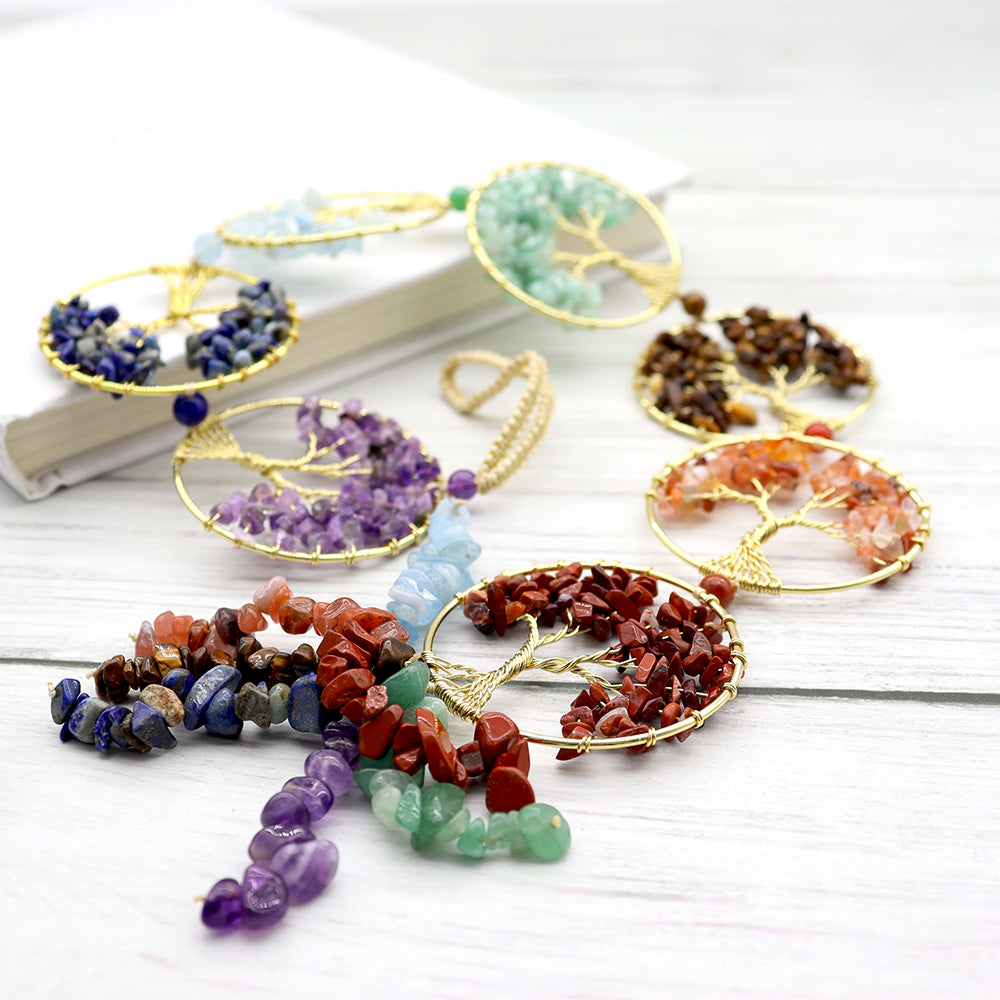 7 Chakra Crystal Tree of Life Hanging Decor for Home & Car