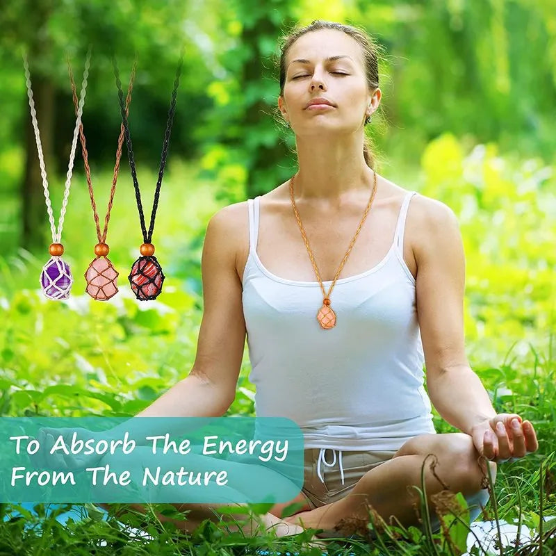 7 Chakra Healing Crystal Pendant Set