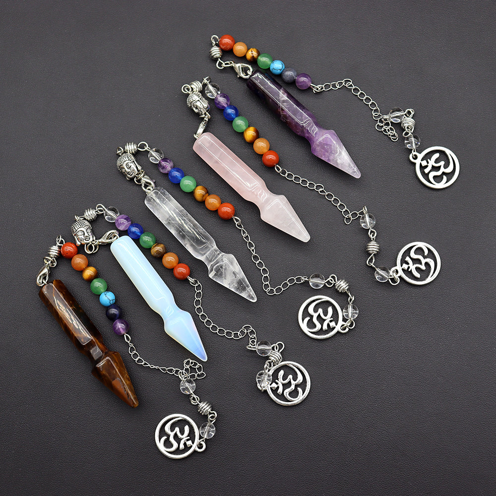 7 Chakra Healing Crystal Reiki Pendulum 2.37 inch Balance
