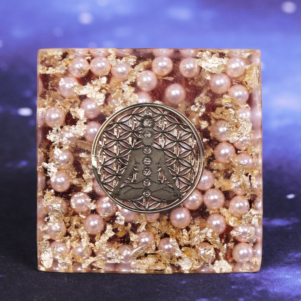 7 Chakra Orgonite Pyramid for Meditation and Balance