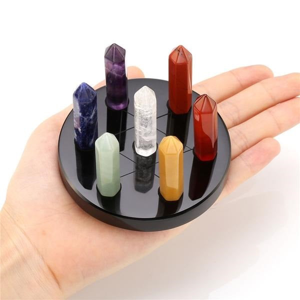 7 Chakra Reiki Hexagonal Crystal Wands